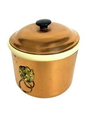 Vintage Coppercraft Copper Brass Ice Bucket With Lion Handles & Lid
